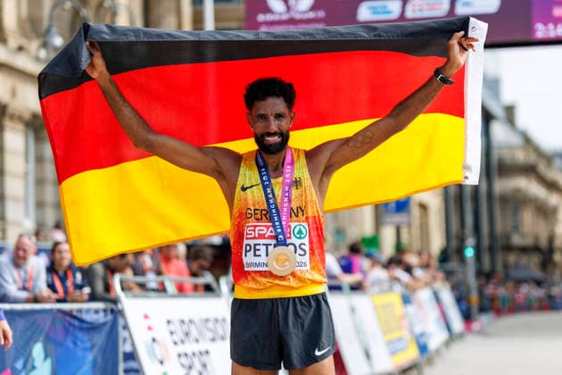 BIRMINGHAM, GREAT BRITAIN - AUGUST 16, 2026: Amanal PETROS (GER Germany) wins in the marathon during the European Athletics Championships on August 16, 2026 in Birmingham, Great Britain. Great Britain Copyright: xAxelxKohringx