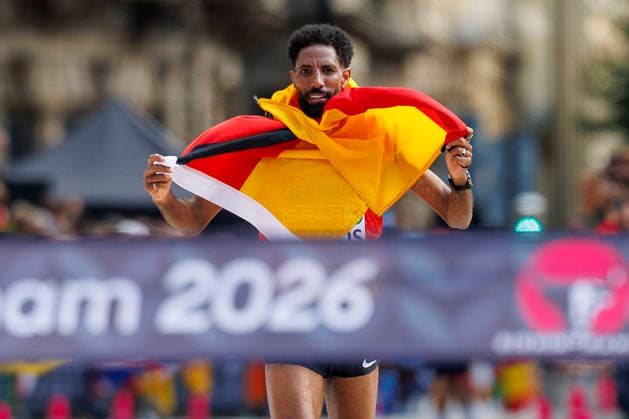BIRMINGHAM, GREAT BRITAIN - AUGUST 16, 2026: Amanal PETROS (GER Germany) wins in the marathon during the European Athletics Championships on August 16, 2026 in Birmingham, Great Britain. Great Britain Copyright: xAxelxKohringx