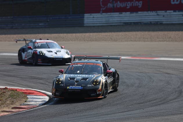 Nürburg, Deutschland 15.- 16. August 2026: Porsche Sixt Carrera Cup Deutschland - 2026 - Nürburgring - Sonntag Rennen 2 Im Bild: Rennsieger Chester Kieffer (LUX 11) vor Marcus Amand (FIN 99) Nürburgring Rheinland-Pfalz *** Nürburg, Germany, August 15–16, 2026 Porsche Sixt Carrera Cup Germany 2026 Nürburgring Sunday Race 2 Pictured: Race winner Chester Kieffer (LUX) 11 ahead of Marcus Amand (FIN) 99 Nürburgring, Rhineland-Palatinate Copyright: xFotostandx xFWMEDIAx