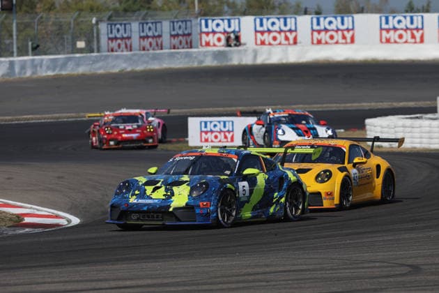 Nürburg, Deutschland 15.- 16. August 2026: Porsche Sixt Carrera Cup Deutschland - 2026 - Nürburgring - Sonntag Rennen 2 Im Bild: Sören Spreng (GER 5) führt das Feld an Nürburgring Rheinland-Pfalz *** Nürburg, Germany, August 15–16, 2026 Porsche Sixt Carrera Cup Germany 2026 Nürburgring Sunday Race 2 Pictured: Sören Spreng (GER 5) leads the field at the Nürburgring in Rhineland-Palatinate Copyright: xFotostandx xFWMEDIAx