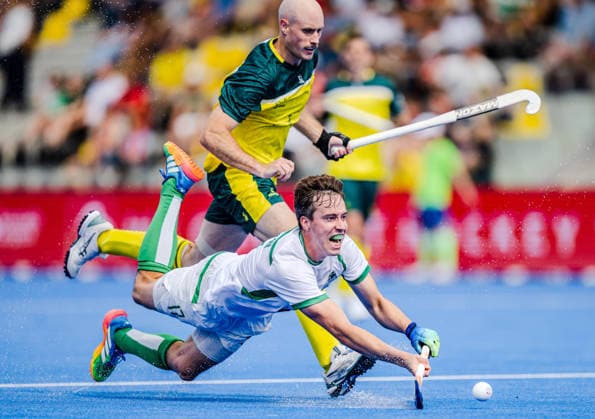 2026 Men s FIH Hockey World Cup, Belfius Hockey Arena, Wavre, Belgium 16 8 2026 Australia vs Ireland Ireland™s Sean Murray falls on the ground Sean Murray falls on the ground 16 8 2026  Copyright: xx WP7_5360 20260816