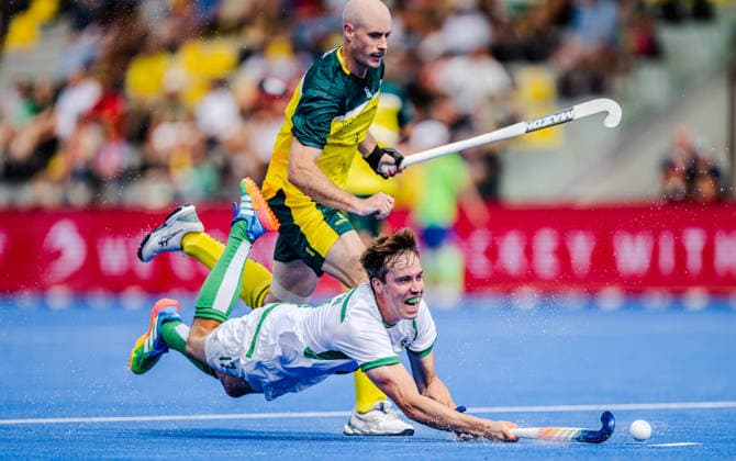 2026 Men s FIH Hockey World Cup, Belfius Hockey Arena, Wavre, Belgium 16 8 2026 Australia vs Ireland Ireland™s Sean Murray falls on the ground Sean Murray falls on the ground 16 8 2026  Copyright: xx WP7_5361 20260816