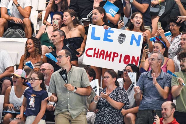 NATATION : Championnat d europe de natation 2026 - PARIS - 16 08 2026 Supporters de Leon Marchand Saint DenisFrance  Copyright: xBaptistexAutissierx