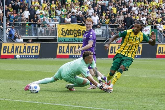 DEN HAAG , 16-08-2026 , WerkTalent Stadium , season 2026 2027 , Dutch Eredivisie football , match between ADO Den Haag and FC Groningen , picture shows ADO Den Haag player Yannick Eduardo scores 1-3 ADO - Groningen  x205770564x Copyright: