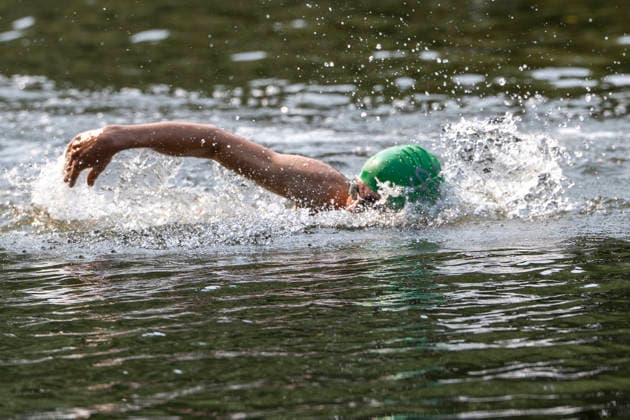 Deutsche Meisterschaften im Swim & Run 2026 Deutschland, Halle Saale 16.August 2026 Im Bild:Ein Teilnehmer beim Swim and Run Feature, Symbol, Symbolfoto, charakteristisch, Detail, Halle Saale Peissnitz Ziegelwiese Sachsen Anhalt Deutschland *** 2026 German Swim Run Championships, Halle an der Saale, August 16, 2026. Pictured: A participant in the Swim and Run event; symbol, stock photo, characteristic, detail, Halle an der Saale, Peissnitz, Ziegelwiese, Saxony-Anhalt, Germany