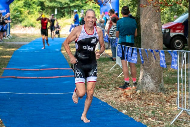 Deutsche Meisterschaften im Swim & Run 2026 Deutschland, Halle Saale 16.August 2026 Im Bild:Peter Altner (SV Halle) lachend, laechelnd, gut gelaunt, grinst, grinsend, Halle Saale Peissnitz Ziegelwiese Sachsen Anhalt Deutschland *** 2026 German Swim Run Championships, Halle an der Saale, August 16, 2026. Pictured: Peter Altner of SV Halle, laughing, smiling, in a good mood, grinning, Halle an der Saale, Peissnitz, Ziegelwiese, Saxony-Anhalt, Germany