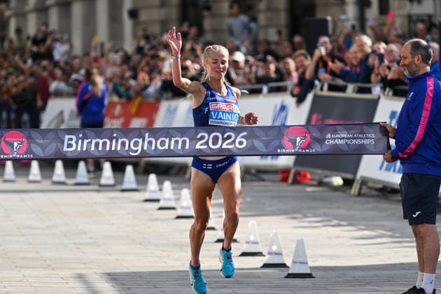 August 16, 2026, Birmingham, Birmingham, Great Britain: ALISA VAINIO of Finland competes in the Women s Marathon during the Birmingham 2026 European Athletics Championships at Birmingham city center on August 16, 2026 in Birmingham, GBR. Birmingham Great Britain - ZUMAk160 20260816_zip_k160_002 Copyright: xStefanosxKyriazisx