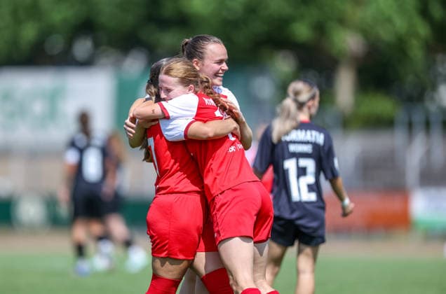 GER, Worms, Wormatia Worms vs SV Eutingen, DFB, DFB Pokal der Frauen, Fussball, Spielzeit 2026 2027, EWR-Arena, Play-offs im Bild: Tia Luz erzielt das Tor zum 8:0, Tor, Jubel und Freude, Emotionen DFB DFL REGULATIONS PROHIBIT ANY USE OF PHOTOGRAPHS AS IMAGE SEQUENCES AND OR QUASI-VIDEO, 16.08.2026 *** GER, Worms, Wormatia Worms vs. SV Eutingen, DFB, DFB Women s Cup, Soccer, 2026–2027 Season, EWR Arena, Playoffs in Pictures: Tia Luz scores the goal to make it 8–0; goal, celebration, and joy; emotions. DFB and DFL regulations prohibit any use of photographs as image sequences and or quasi-video. August 16, 2026 Copyright: HMBxMedia HendrikxHamelau