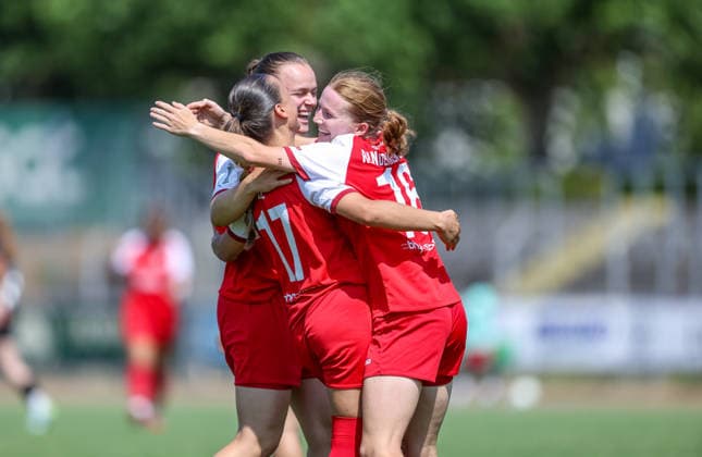 GER, Worms, Wormatia Worms vs SV Eutingen, DFB, DFB Pokal der Frauen, Fussball, Spielzeit 2026 2027, EWR-Arena, Play-offs im Bild: Tia Luz erzielt das Tor zum 8:0, Tor, Jubel und Freude, Emotionen DFB DFL REGULATIONS PROHIBIT ANY USE OF PHOTOGRAPHS AS IMAGE SEQUENCES AND OR QUASI-VIDEO, 16.08.2026 *** GER, Worms, Wormatia Worms vs. SV Eutingen, DFB, DFB Women s Cup, Soccer, 2026–2027 Season, EWR Arena, Playoffs in Pictures: Tia Luz scores the goal to make it 8–0; goal, celebration, and joy; emotions. DFB and DFL regulations prohibit any use of photographs as image sequences and or quasi-video. August 16, 2026 Copyright: HMBxMedia HendrikxHamelau