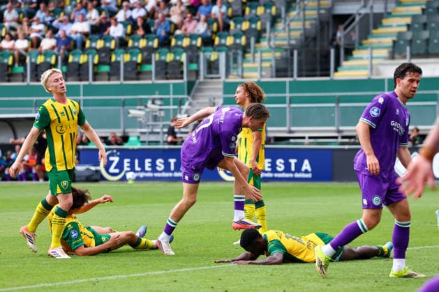 THE HAGUE, NETHERLANDS - AUGUST 16: David van der Werff of FC Groningen during the Dutch Eredivisie match between ADO Den Haag and FC Groningen at Bingoal stadion on August 16, 2026 in The Hague, Netherlands.  Copyright: xMTB MBxMediax