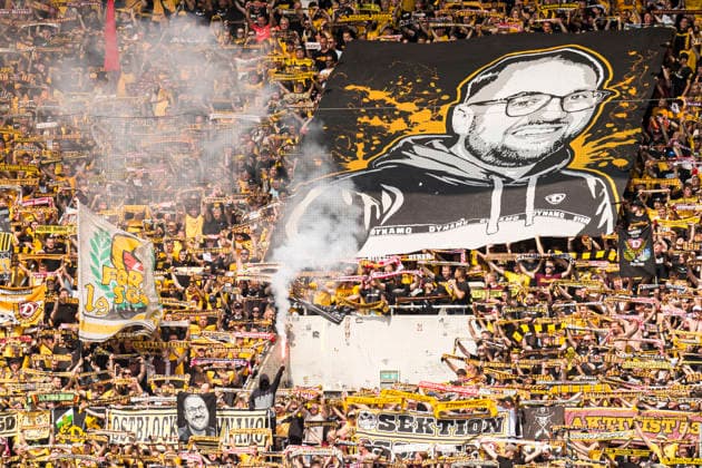 16.08.2026, xomx, Fussball 2.Bundesliga, Dynamo Dresden - SV Darmstadt 98 v.l. Der K-Block trauert um Martin (DFL DFB REGULATIONS PROHIBIT ANY USE OF PHOTOGRAPHS as IMAGE SEQUENCES and or QUASI-VIDEO) Dresden *** August 16, 2026, xomx, Soccer 2. Bundesliga, Dynamo Dresden vs. SV Darmstadt 98. The K Block mourns the loss of Martin. DFL and DFB regulations prohibit any use of photographs as image sequences and or quasi-video. Dresden