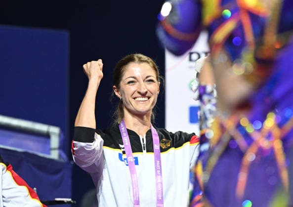 16.08.2026, xhbx, Rhythmische Sportgymnastik Weltmeisterschaft 2026, v.l. Gruppentrainerin Camilla Pfeffer Frankfurt am Main *** August 16, 2026, xhbx, 2026 Rhythmic Gymnastics World Championships, from left: Group Coach Camilla Pfeffer, Frankfurt am Main