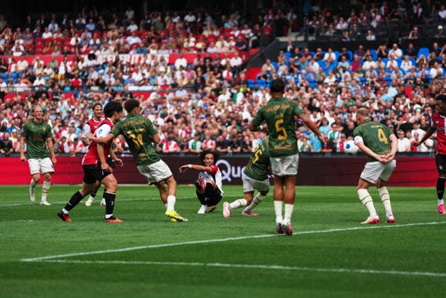 Eredivisie: Feyenoord Rotterdam v Go Ahead Eagles Rotterdam - Gjivai Zechiel of Feyenoord during the second competition round of the 2026 2027 Eredivisie season. The match is set between Feyenoord Rotterdam and Go Ahead Eagles at De Kuip on 16 August 2026 in Rotterdam, The Netherlands. Copyright: xYannickxVerhoevenx