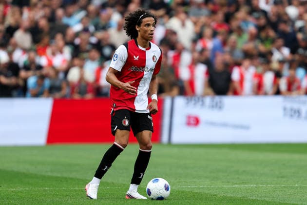 2026-08-16 Feyenoord v Go Ahead Eagles - Dutch Eredivisie ROTTERDAM, NETHERLANDS - AUGUST 16: Gjivai Zechiel of Feyenoord looks on during the Dutch Eredivisie match between Feyenoord and Go Ahead Eagles at Stadion Feijenoord on August 16, 2026 in Rotterdam, Netherlands. Rotterdam Stadion Feijenoord Netherlands Content not available for redistribution in The Netherlands directly or indirectly through any third parties. Copyright: xHansxvanxderxValkx