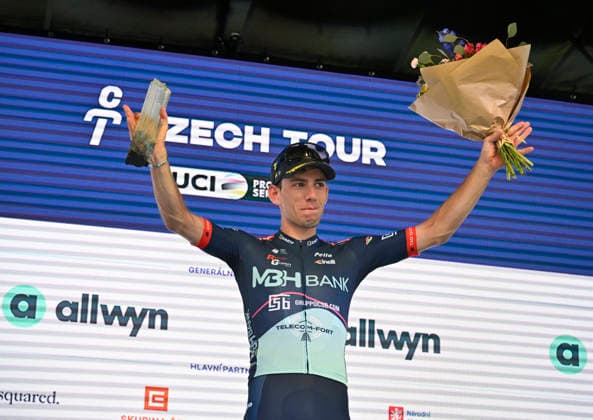 Czech Tour cycling race, Stage 4, in Prostredni Becva, Czech Republic, on August 16, 2026. Stage winner Alessandro Fancellu from the MBH Bank CSB ‹‹Telecom Fort team. (CTKxPhoto DaliborxGluck) CTKPhotoP2026081603263  CTKPhotoP2026081603263