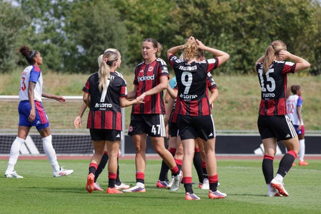 16.08.2026, xgrfx, Fussball Testspiel Frauen , OL Lyonnes - Eintracht Frankfurt v.l. Tor, Ereleta Memeti zum 1:2 (Eintracht Frankfurt) (DFL DFB REGULATIONS PROHIBIT ANY USE OF PHOTOGRAPHS as IMAGE SEQUENCES and or QUASI-VIDEO) Herzogenaurach *** August 16, 2026, xgrfx, Women s Soccer Friendly Match, OL Lyonnes vs. Eintracht Frankfurt, goal, Ereleta Memeti scores the 1–2, Eintracht Frankfurt. DFL and DFB regulations prohibit any use of photographs as image sequences and or quasi-video. Herzogenaurach