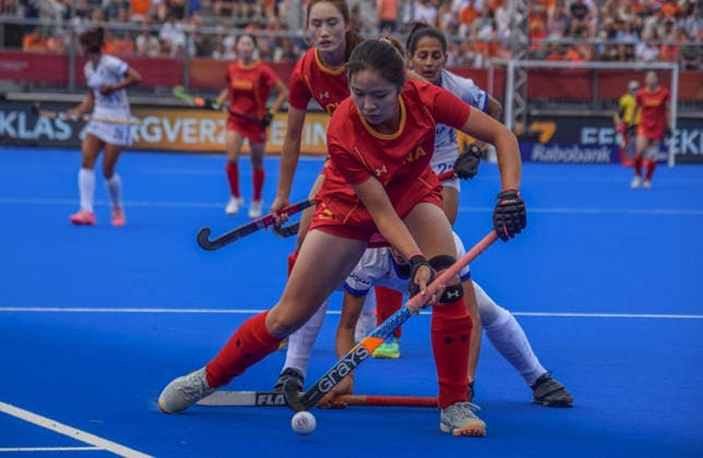 Yang Liu (3 China Hockey Team) during the FIH World Cup game between China and India at Wagener stadion, Amstelveen, Netherlands.  Copyright: xArnexvanxderxBenx xSPPx Sportspressphoto_SPR208523