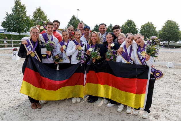AACHEN - FEI World Championships 2026, AACHEN - FEI World Championships 2026 Team Germany Medal ceremony Medaillenvergabe FEI Vaulting World Championship, WM, Weltmeisterschaft Nations Cup Nationenpreis Mannschaftsentscheidung Teams Aachen, Reitstadion Soers 16. August 2026 - *** AACHEN FEI World Championships 2026, AACHEN FEI World Championships 2026 Team Germany Medal Ceremony FEI Vaulting World Championship Nations Cup Team Competition Teams Aachen, Soers Equestrian Stadium, August 16, 2026