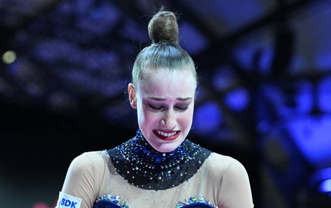 16.08.2026, xhbx, Rhythmische Sportgymnastik Weltmeisterschaft 2026, v.l. Darja Varfolomeev (Deutschland) Band Frankfurt am Main *** August 16, 2026, xhbx, 2026 Rhythmic Gymnastics World Championships, from left: Darja Varfolomeev, Germany, ribbon, Frankfurt am Main