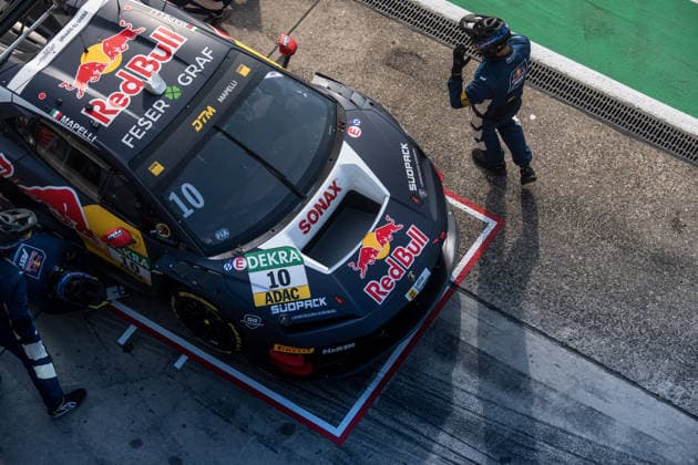 16.08.2026, GER, Motorsport, ADAC DTM, Saison 2026, Nürburgring Marco Mapelli ( Italien, Team Abt Sportsline Redbull, Lamborghini Temerario GT3, 10 ) in der Boxengasse beim Sonntagsrennen DTM am Nürburgring Nürburg Nürburgring Rheinland-Pfalz Deutschland *** August 16, 2026, GER, Motorsports, ADAC DTM, 2026 Season, Nürburgring, Marco Mapelli (Italy), Team Abt Sportsline Red Bull, Lamborghini Temerario GT3, 10th in the pit lane during Sunday’s DTM race at the Nürburgring, Nürburg, Nürburgring, Rhineland-Palatinate, Germany Copyright: xnordphotoxGmbHx xKnabx
