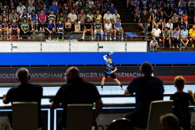 16.08.2026, GER, Handball, Maenner, Saison 26 27, Wartburg-Cup presented by Koetter Security, ThSV Eisenach - TBV Lemgo Lippe Oskar Joelsson (ThSV Eisenach,3) 99817 Eisenach Werner-Assmann-Halle Am Sportp Thueringen Deutschland *** August 16, 2026, GER, Handball, Men, 2026–2027 Season, Wartburg Cup presented by Koetter Security, ThSV Eisenach vs. TBV Lemgo Lippe, Oskar Joelsson (ThSV Eisenach), 3 99817 Eisenach, Werner Assmann, Am Sportpark, Thuringia, Germany