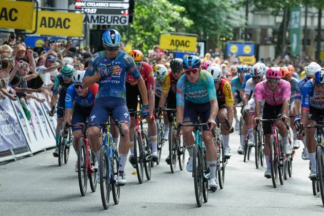 Deutschland: Hamburg - Buxtehude: ADAC Cyclassics 2026 (1.UWT), UCI Worldtour, Männer Elite, Eintages Radrennen: Sieger der DAC Cyclassics 2026: Paul Magnier, Soudal Quick-Step, Startnummer 21 *** Germany, Hamburg, Buxtehude, ADAC Cyclassics 2026, 1 UWT, UCI World Tour, Men s Elite, One-Day Cycling Race. Winner of the ADAC Cyclassics 2026: Paul Magnier, Soudal Quick-Step, bib number 21 Copyright: xStefanxTrochax