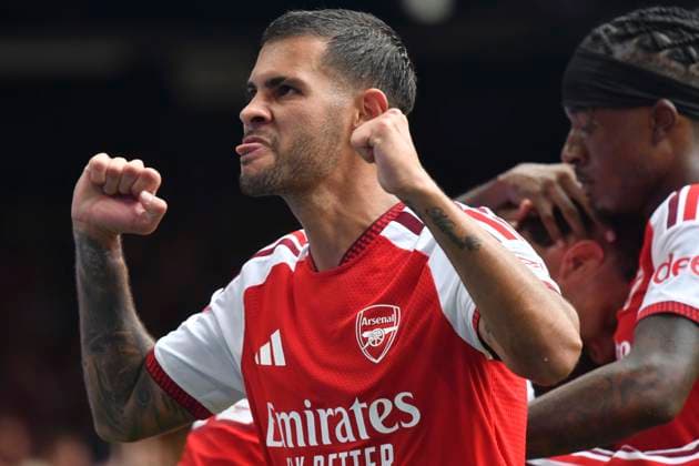 Football - 2026 FA Community Shield - Arsenal vs. Manchester City - Principality (Millennium) Stadium, Cardiff - Sunday 16th August 2026 Bruno Guimaraes ARSENAL Pic- COLORSPORT Winston Bynorth 