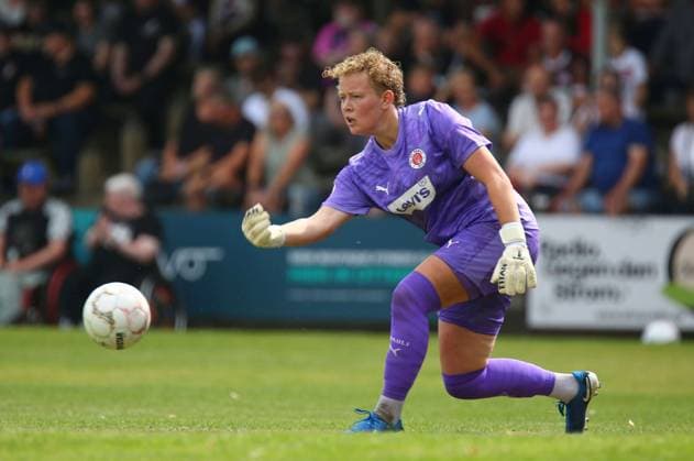 16.08.2026, xcex, GER, Hamburg, Adolf-Jaeger-Kampfbahn, Frauenfussball, Regionalliga, 2. Frauen-Bundesliga, DFB-Pokal Frauen, Saison 2026 2027, Playoffs, FC St. Pauli - SV Meppen, Marie Reinwald (FCSP) DFL regulations prohibit any use of photographs as image sequences and or quasi-video *** August 16, 2026, xcex, GER, Hamburg, Adolf Jaeger Kampfbahn, Women s Soccer, Regionalliga, Women s 2nd Bundesliga, DFB Women s Cup, 2026–2027 Season, Playoffs, FC St. Pauli vs. SV Meppen, Marie Reinwald, FCSP. DFL regulations prohibit any use of photographs as image sequences and or quasi-video.