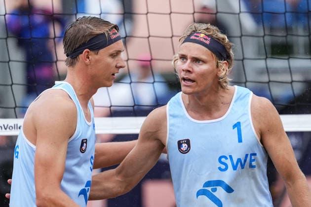 260816 Jonatan Hellvig of Sweden and David Ahman of Sweden during the Beach volleyball, Beachvolleyball European Championship, EM, Europameisterschaft final on August 16, 2026 in Stare Jablonki. Photo: Aleksandra Szmigiel BILDBYRAN COP 291 AZ0007 bbeng beachvolleyboll beach volleyball sandvolleyball em cev eurobeachvolley 2026 beachvolleyboll-em beach volleyball european championship final sverige sweden *** August 16, 2026: Jonatan Hellvig of Sweden and David Ahman of Sweden during the Beach Volleyball European Championship final on August 16, 2026 in Stare Jablonki. Photo by Aleksandra Szmigiel. BILDBYRAN COP 291 AZ0007 bbeng beachvolleyboll beach volleyball sandvolleyball em cev eurobeachvolley 2026 beachvolleyboll em beach volleyball european championship final sverige sweden  Copyright: ALEKSANDRAxSZMIGIEL BB260816BB344
