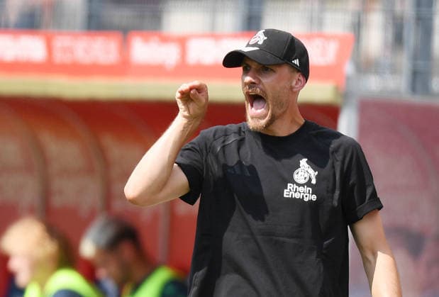 16.08.2026, xophax, Fussball Regionalliga West. 1.FC Koeln, Franz Kremer Stadion : 1.FC Köln II gegen FC Gütersloh. Trainer Manuel Hartmann ( 1.FC Köln ) Koeln *** August 16, 2026, xophax, Regional League West 1 Soccer, 1. FC Köln, Franz Kremer Stadium, 1. FC Köln II vs. FC Gütersloh, Coach Manuel Hartmann, 1. FC Köln, Cologne