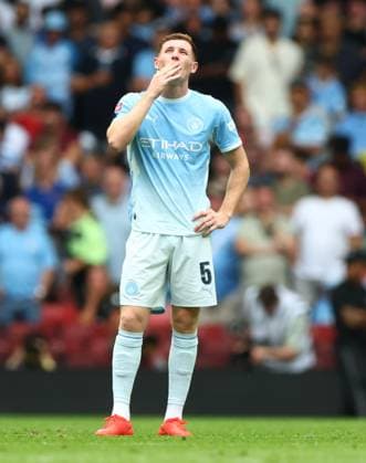 Elliott Anderson of Manchester City shows a look of dejection after Martin odegaard of Arsenal scores a goal to make the score 3-0 Arsenal v Manchester City, FA Community Shield, Football, Principality Stadium, Cardiff, Wales, UK - 16 Aug 2026Cardiff Principality Stadium Wales United Kingdom EDITORIAL USE ONLY No use with unauthorised audio, video, data, fixture lists, club league logos or live services. Online in-match use limited to 120 images, no video emulation. No use in betting, games or single club league player publications.  Copyright: xKieranxMcManus Shutterstockx 17070166ay