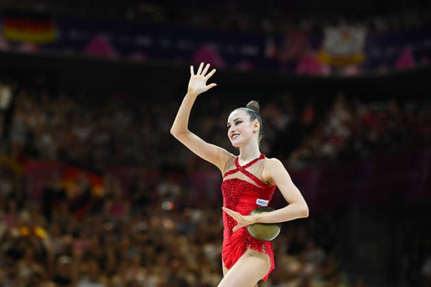 Darja Varfolomeev (Deutschland) Weltmeisterschaften Rhythmische Sportgymnastik - Geraetefinals, 16.08.2026 Weltmeisterschaften Rhythmische Sportgymnastik - Geraetefinals, 16.08.2026, Frankfurt *** Darja Varfolomeev, Germany, Rhythmic Gymnastics World Championships, Apparatus Finals, August 16, 2026, Rhythmic Gymnastics World Championships, Apparatus Finals, August 16, 2026, Frankfurt Copyright: xEibner-Pressefoto xHoepnerx EP_PHR