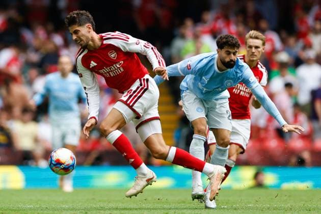 Kai Havertz of Arsenal in action against Josko Gvardiol of Manchester City Arsenal v Manchester City, FA Community Shield, Principality Stadium, Cardiff, UK - 16 Aug 2026Cardiff Principality Stadium United Kingdom EDITORIAL USE ONLY No use with unauthorised audio, video, data, fixture lists, club league logos or live services. Online in-match use limited to 120 images, no video emulation. No use in betting, games or single club league player publications.  Copyright: xMattxImpey Shutterstockx 17096419dj