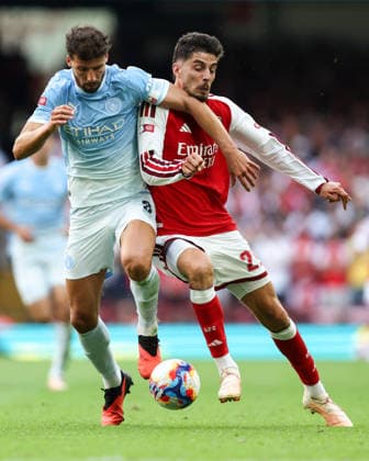 Community Shield 2026 16 August 2026, Cardiff - Community Shield 2026 Football - Arsenal v Manchester City - Kai Havertz of Arsenal and Ruben Dias of Manchester City - Photo: Charlotte Wilson Offside. Cardiff UK *** Community Shield 2026 16. August 2026, Cardiff Community Shield 2026 Fußball Arsenal gegen Manchester City Kai Havertz von Arsenal und Ruben Dias von Manchester City Foto: Charlotte Wilson Abseits Cardiff, Großbritannien  Copyright: xCharlottexWilsonx xOffsidexOffside