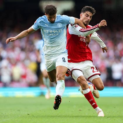 Community Shield 2026 16 August 2026, Cardiff - Community Shield 2026 Football - Arsenal v Manchester City - Kai Havertz of Arsenal and Ruben Dias of Manchester City - Photo: Charlotte Wilson Offside. Cardiff UK *** Community Shield 2026 16. August 2026, Cardiff Community Shield 2026 Fußball Arsenal gegen Manchester City Kai Havertz von Arsenal und Ruben Dias von Manchester City Foto: Charlotte Wilson Abseits Cardiff, Großbritannien  Copyright: xCharlottexWilsonx xOffsidexOffside