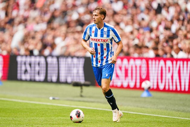 2026-08-16 AFC Ajax v sc Heerenveen - Dutch Vrienden Loterij Eredivsie AMSTERDAM, NETHERLANDS - AUGUST 16: Ringo Meerveld of sc Heerenveen runs with the ball during a Dutch Vrienden Loterij Eredivsie at Johan Cruijff ArenA on August 16, 2026 in Amsterdam, Netherlands. Amsterdam Johan Cruijff ArenA Netherlands Content not available for redistribution in The Netherlands directly or indirectly through any third parties. Copyright: xAndrexWeeningx
