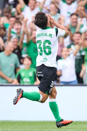 August 16, 2026, Santander, Cantabria, Spain: Sergio Martinez Montero of Real Racing Club de Santander celebrates after scoring the team s second goal during the LaLiga EA Sports match between Real Racing Club de Santander and Villarreal CF at Campos de de El Sardinero on August 16, 2026, in Santander, Spain. Real Racing Club De Santander V Villarreal CF - LaLiga EA Sports  - ZUMAa181 20260816_zaa_a181_016 Copyright: xRicardoxLarreinax