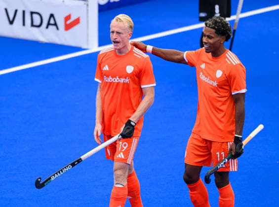 Hockey World Cup Day Two Tjep Hoedemakers of Netherlands (Oranje) celebrates scoring his first goal during the match between Netherlands New Zealand in Pool A of the 2026 FIH Hockey World Cup at Wagener Stadium, Amstelveen 16 08 2026 UK Newspapers OUT Copyright: xGraemexWilcocksonx FIL-23788-0042