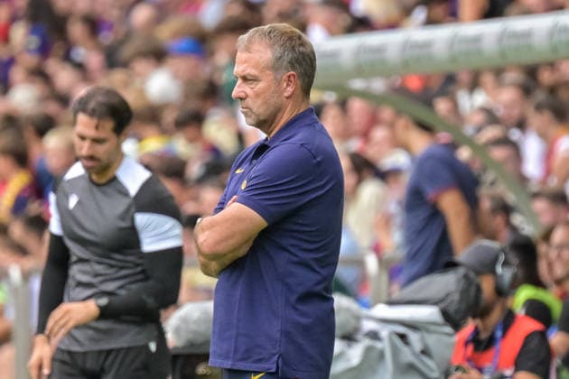 Hansi Flick FC Barcelona, Barca Coach) GER, FC Basel vs FC Barcelona, Fussball, Testspiel, Saison 2026 2027, 16.08.2026 GER, FC Basel vs FC Barcelona, Fussball, Testspiel, Saison 2026 2027, 16.08.2026 Basel *** Hansi Flick, FC Barcelona, Coach (GER), FC Basel vs. FC Barcelona, Soccer, Friendly Match, 2026–2027 Season, August 16, 2026 (GER), FC Basel vs. FC Barcelona, Soccer, Friendly Match, 2026–2027 Season, August 16, 2026, Basel Copyright: xEibner-Pressefotox EP_THS