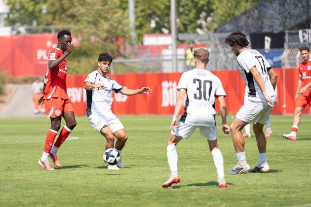 16.08.2026, xhfmx, Fussball Regionalliga Suedwest, FSV Mainz 05 U23 - FSV Frankfurt Elias Breir (FSV Frankfurt, 6) (DFL DFB REGULATIONS PROHIBIT ANY USE OF PHOTOGRAPHS as IMAGE SEQUENCES and or QUASI-VIDEO) Mainz *** August 16, 2026, xhfmx, Regionalliga Southwest Soccer, FSV Mainz 05 U23 vs. FSV Frankfurt, Elias Breir (FSV Frankfurt), 6 DFL and DFB regulations prohibit any use of photographs as image sequences and or quasi-video footage in Mainz