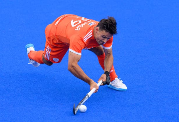 Hockey World Cup Day Two Tijmen Reyenga of Netherlands (Oranje) during the match between Netherlands New Zealand in Pool A of the 2026 FIH Hockey World Cup at Wagener Stadium, Amstelveen 16 08 2026 UK Newspapers OUT Copyright: xGraemexWilcocksonx FIL-23788-0065