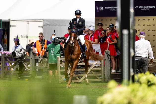 260816 Amanda Staam of Sweden with horse Corpoubet compete in the Eventing Show Jumping Final during day 6 of the 2026 FEI World Championships on August 16, 2026 in Aachen. Photo: Emma Wallskog BILDBYRAN kod EW EW0687 ridsport equestrian rid-vm 2026 2026 fei world championships bbeng ridsport-vm fälttävlan eventing dressage dressyr *** August 16, 2026: Amanda Staam of Sweden, riding Corpoubet, competes in the Eventing Show Jumping Final on Day 6 of the 2026 FEI World Championships, 2026 in Aachen. Photo by Emma Wallskog, BILDBYRAN, code EW EW0687. equestrian sports, riding, 2026 World Championships, 2026 FEI World Championships, BBENG, equestrian sports, World Championships, eventing, dressage  Copyright: EMMAxWALLSKOG BB260816EW064