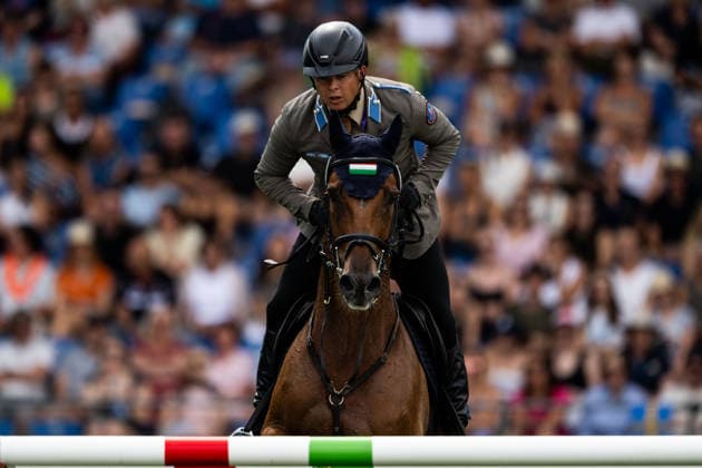 260816 Balazs Kaizinger of Hungary with horse Clover compete in the Eventing Show Jumping Final during day 6 of the 2026 FEI World Championships on August 16, 2026 in Aachen. Photo: Emma Wallskog BILDBYRAN kod EW EW0687 ridsport equestrian rid-vm 2026 2026 fei world championships bbeng ridsport-vm fälttävlan eventing dressage dressyr *** August 16, 2026: Balazs Kaizinger of Hungary, riding Clover, competes in the Eventing Show Jumping Final on Day 6 of the 2026 FEI World Championships in Aachen. 2026 in Aachen. Photo by Emma Wallskog. BILDBYRAN code EW EW0687 equestrian sports riding 2026 World Championships 2026 FEI World Championships bbeng equestrian sports World Championships eventing dressage  Copyright: EMMAxWALLSKOG BB260816EW065