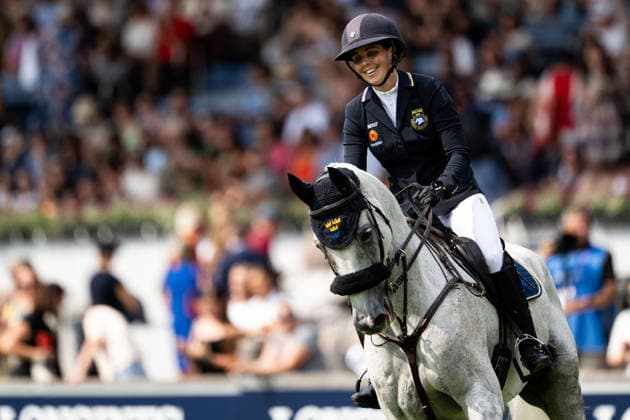 260816 Louise Romeike of Sweden with horse Caspian compete in the Eventing Show Jumping Final during day 6 of the 2026 FEI World Championships on August 16, 2026 in Aachen. Photo: Emma Wallskog BILDBYRAN kod EW EW0687 ridsport equestrian rid-vm 2026 2026 fei world championships bbeng ridsport-vm fälttävlan eventing dressage dressyr *** August 16, 2026: Louise Romeike of Sweden, riding Caspian, competes in the Eventing Show Jumping Final on Day 6 of the 2026 FEI World Championships in Aachen. 2026 in Aachen. Photo by Emma Wallskog, BILDBYRAN, code EW EW0687. equestrian sports, riding, 2026 World Championships, 2026 FEI World Championships, BBENG, equestrian sports, World Championships, eventing, dressage  Copyright: EMMAxWALLSKOG BB260816EW066