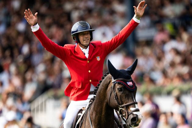 260816 William Coleman of USA with horse Diabolo celebrate after competing in the Eventing Show Jumping Final during day 6 of the 2026 FEI World Championships on August 16, 2026 in Aachen. Photo: Emma Wallskog BILDBYRAN kod EW EW0687 ridsport equestrian rid-vm 2026 2026 fei world championships bbeng ridsport-vm fälttävlan eventing jubel *** August 16, 2026: William Coleman of the U.S., riding Diabolo, celebrates after competing in the Eventing Show Jumping Final on Day 6 of the 2026 FEI World Championships on August 16, 2026 in Aachen. Photo by Emma Wallskog. BILDBYRAN code EW EW0687 equestrian sports riding 2026 World Championships 2026 FEI World Championships BBENG equestrian sports World Championships eventing celebration  Copyright: EMMAxWALLSKOG BB260816EW078