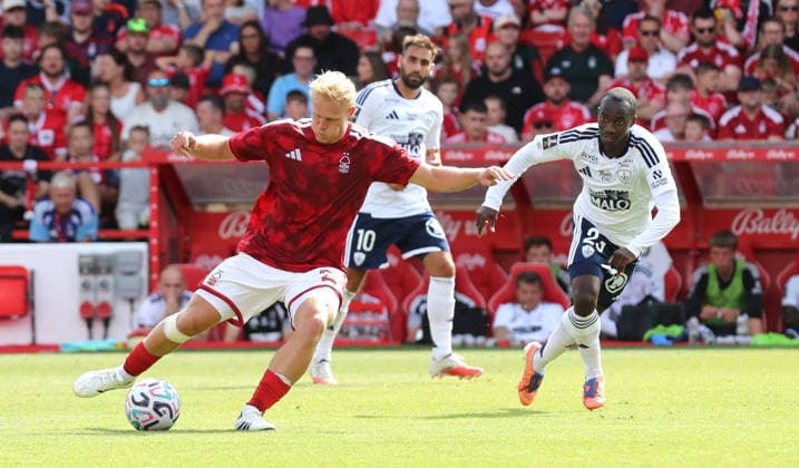 UK: Nottingham Forest v Stade Brestois 29, Friendly, 16 August 2026 Nottingham Forest s Xaver Schlager Nottingham The City Ground Nottinghamshire England Copyright: xDanxWestwell:xSPORTPIX.ORG.UKx
