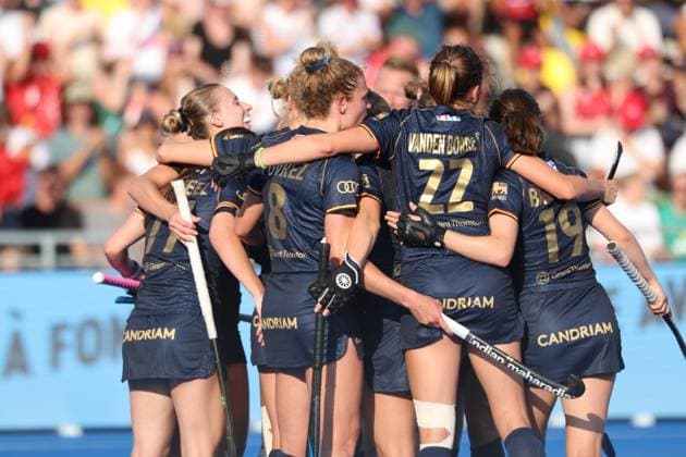 Belgium v New Zealand - FIH Women s Hockey World Cup 2026 WAVRE, BELGIUM - AUGUST 16 : Red Panthers celebrating scoring a goal pictured during the FIH Women s Hockey World Cup 2026 first phase group pool C match between Belgium and New Zealand pictured on August 16, 2026 in Wavre, Belgium, 16-08-26 Wavre Belgium  Copyright: xXpix