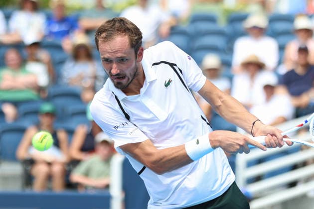 MASON, OHIO - AUGUST 16: Daniil Medvedev of Russia in action during day six of the Cincinnati Open at the Lindner Family Tennis Center on August 16, 2026 in Mason, Ohio.  Copyright: xShainaxBenhiyoun SPPx Sportspressphoto_SPR208914