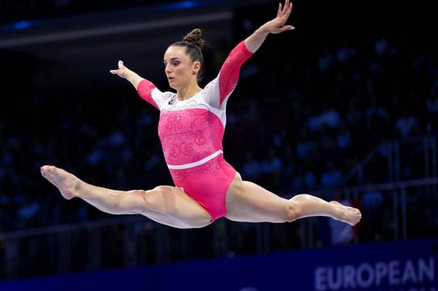 36th European Championships and 15th European Junior Championships in WomenÂ s Artistic Gymnastics - Finals Pauline Schaefer-Betz of Germany competes on the Balance beam during Senior Women™s Team Final on day 4 of the 2026 Women s Artistic Gymnastics European Championships at Arena Zagreb on August 16, 2026 in Zagreb, Croatia.  IgorxKralj PIXSELL