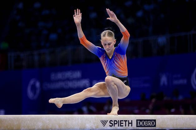 36th European Championships and 15th European Junior Championships in WomenÂ s Artistic Gymnastics - Finals Vera Ubbink of Netherlands competes on the Balance beam during Senior Women™s Team Final on day 4 of the 2026 Women s Artistic Gymnastics European Championships at Arena Zagreb on August 16, 2026 in Zagreb, Croatia.  IgorxKralj PIXSELL